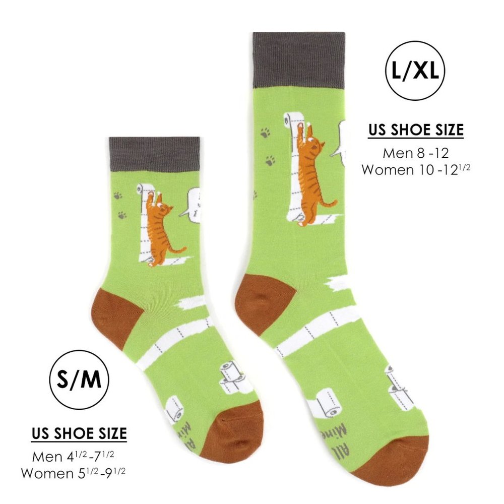 Covid-19 -Toilet Paper- Novelty Socks L/XL - Picture 10 of 10